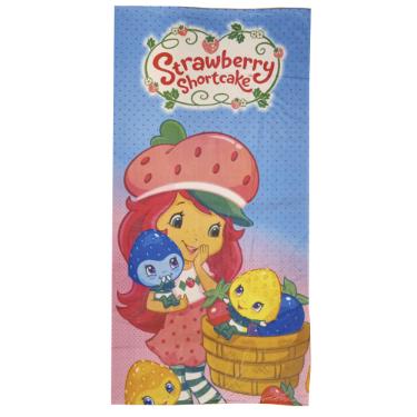 Toalha  Infantil  para Banho Moranguinho 70 cm x 1,40 cm