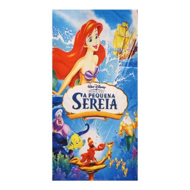 Toalha  Infantil  para Banho Pequena Sereia 70 cm x 1,40 cm