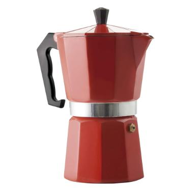 Cafeteira Italiana em Alum�nio Mimo Style Vermelha 06 caf�s