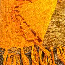 Manta Decorativa Laranja Xale King 150 X 150 CM