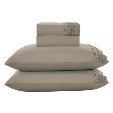 Jogo de Cama Casal Habitat Randado 2,10mX2,30M Fendi 4Pcs