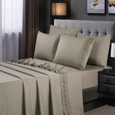 Jogo de Cama Casal Habitat Randado 2,10mX2,30M Fendi 4Pcs