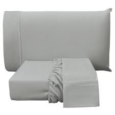 Jogo de Cama King 3 Pe�as Ponto Life Eco Cinza 193 X 198 cm