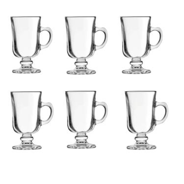 Jogo com 06 x�caras em vidro Casa Ambiente Irish Coffee 120ml