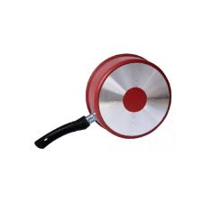 Panela em Teflon Cozillar  com tampa de vidro 24cm Vermelha