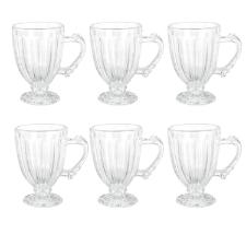 Jogo de Canecas em Vidro Dolce Home Nouveau 190ml Transparente 6 Pe�as