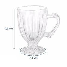 Jogo de Canecas em Vidro Dolce Home Nouveau 190ml Transparente 6 Pe�as