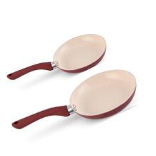 Jogo de Frigideiras em Cer�mica Antiaderente Rio Home Vermelha  3 p�s