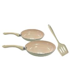 Jogo de Frigideiras em Cer�nica Antiaderente Rio Home Branca 3 p�s