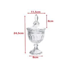 Bomboniere com P� em Vidro Hauskraft Vanessa 11,5x11,5x24cm