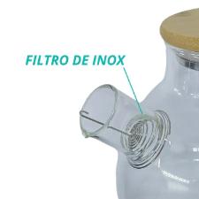 Chaleira de Borossilicato c/Tampa de Bambu Lehav� 1L