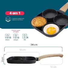 Frigideira em Chapa 4 em 1 Antiaderente Dolce Home