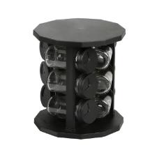 Porta Condimento Girat�rio em Vidro Wellmix Vero Preto 10 p�s