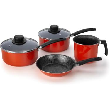 Jogo de Panelas Antiaderente Multiflon Daily 4 pe�as Laranja