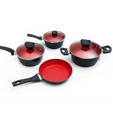 Jogo de Panela Stone Induction RedPoint Vermelha 4 pe�as