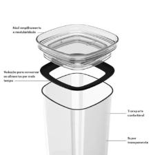 Pote Herm�tico Retangular Block Ou 1,5 Litros - Natural