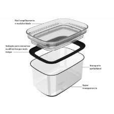 Organizador Herm�tico Retangula Block Ou Natural 650 ml