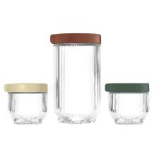 Jogo de Potes de Vidro para Mantimentos Aglaia 3P�s