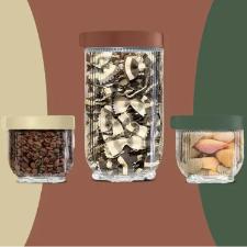 Jogo de Potes de Vidro para Mantimentos Aglaia 3P�s