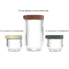 Jogo de Potes de Vidro para Mantimentos Aglaia 3P�s