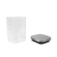 Pote porta mantimentos em vidro com tampa em inox Vista Home 2,1 Litros