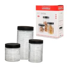 Jogo de potes herm�tico Fontana em vidro Hauskraft 3 pe�as