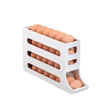 Organizador de porta ovos para geladeira com 4 andares branco