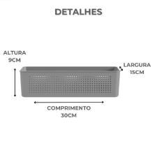 Cesto Flow Organizador Multiuso Chumbo OU 34x15x9 cm