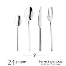 Faqueiro em inox Firenze Wolff 24 p�as