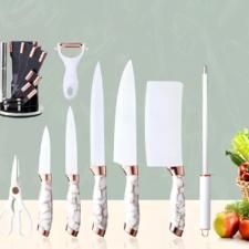 Jogo de facas Knife Set German Steel Branco 9 pe�as