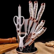 Jogo de facas Knife Set German Steel Branco 9 pe�as