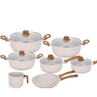 Jogo de panelas Sahara Casambiente Vanilla 8 pe�as