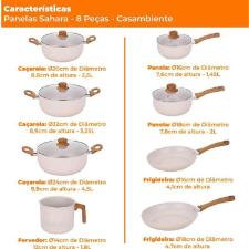 Jogo de panelas Sahara Casambiente Vanilla 8 pe�as