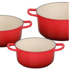 Jogo de ca�arolas antiaderente com indu��o Amalfi Rosso 3 pe�as vermelha