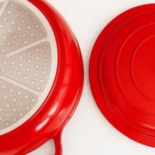 Jogo de ca�arolas antiaderente com indu��o Amalfi Rosso 3 pe�as vermelha