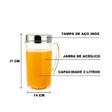 Jarra em acr�lico com tampa em Inox Forma Vision 2L
