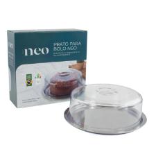 Prato para queijo/bolo com tampa Neo Forma