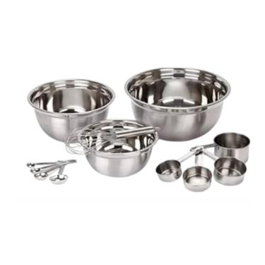 Jogo de tigelas e colheres medidoras em Inox Dolce Home 6 pe�as