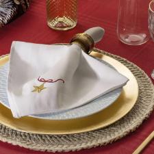 Jogo 2 Guardanapos de Natal Estrela-guia Karsten Branco