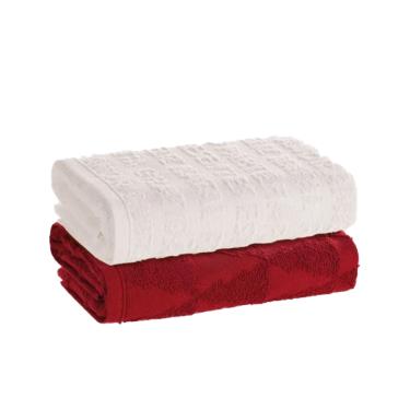 Jogo 2 panos de copa Palavras Karsten branco 46cmx65cm