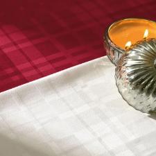 Toalha de mesa Tartan Karsten quadrada 8 Lugares Vermelho