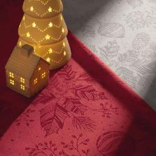 Toalha de mesa Azevinho Karsten retangular 6 Lugares Vermelho