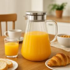 Jarra Melissa em Vidro Borossilicato com Tampa em Inox  1,7L  Vista Home