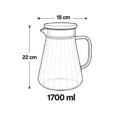 Jarra Melissa em Vidro Borossilicato com Tampa em Inox  1,7L  Vista Home