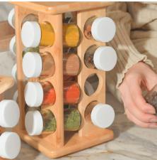 ORGANIZADOR DE TEMPEROS GIRATORIO KEEP BAMBU 17 PECAS