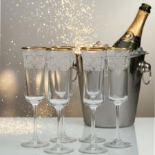 JOGO DE TACAS 6PCS PARA CHAMPANHE PANTOGRAFADA CRISTAL