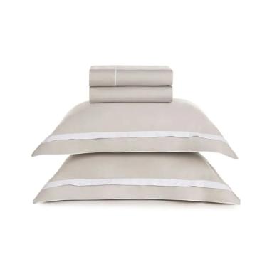 Jogo de Cama Queen Size Karsten 300 Fios Algod�o Eg�pcio 4 Pe�as Lara