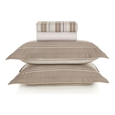 JOGO DE CAMA QUEEN 200 FIOS 100% ALGOD�O DAMIER KARSTEN 240X250CM