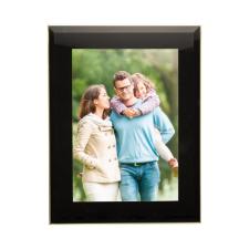 PORTA RETRATO DE ACO INOX COM VIDRO PRETO WOLFF 10X15CM