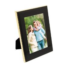 PORTA RETRATO DE ACO INOX COM VIDRO PRETO WOLFF 10X15CM